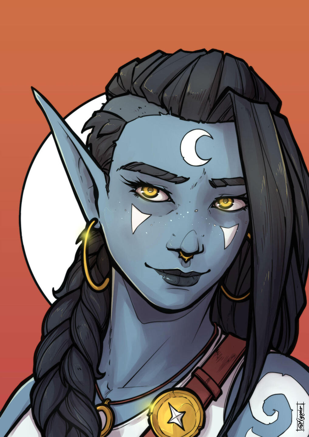 Moon elf portrait Moon elf portrait