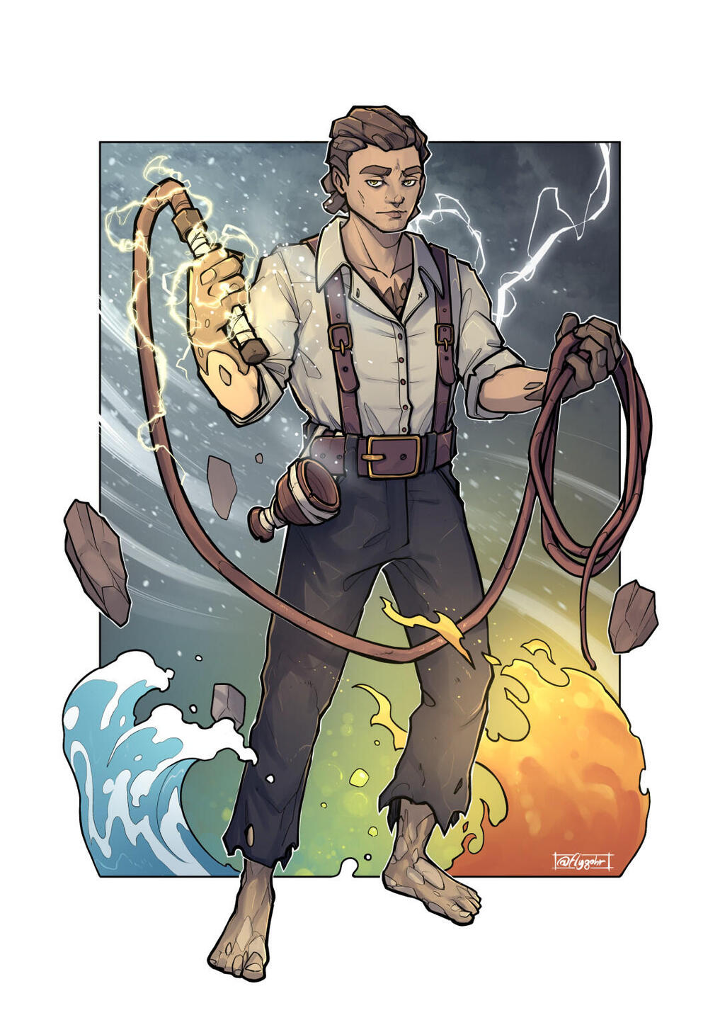 Taren, elements monk full-body portrait