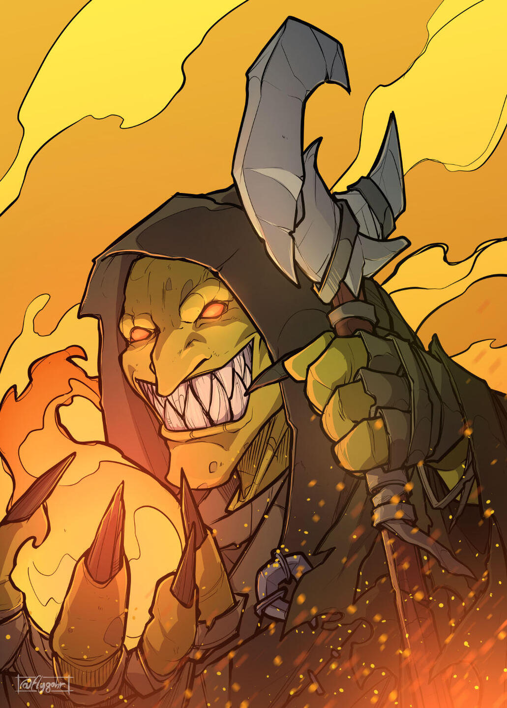 Goblin shaman waist-up portrait
