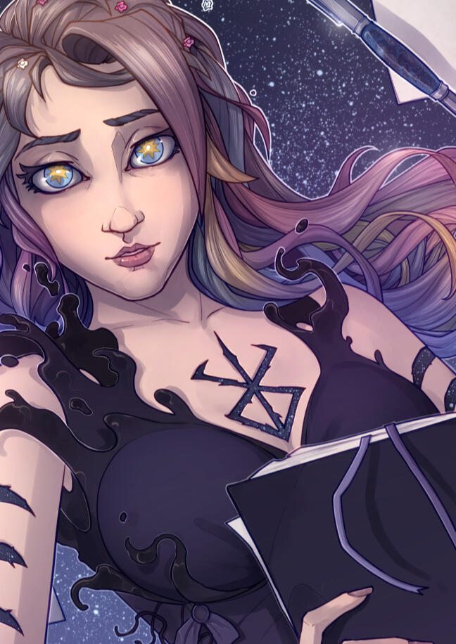 Bard of creation waist-up portrait