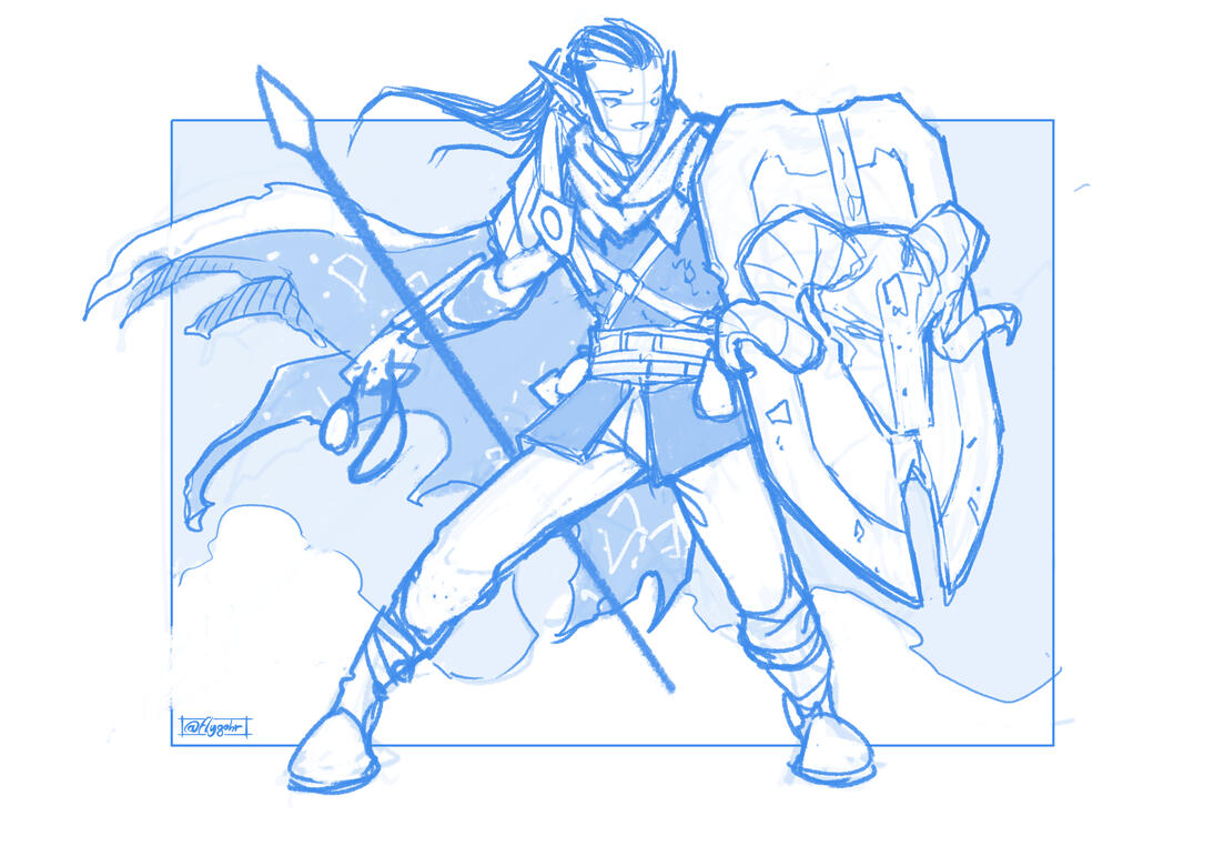 Theron, Reborn Elf Cleric sketch