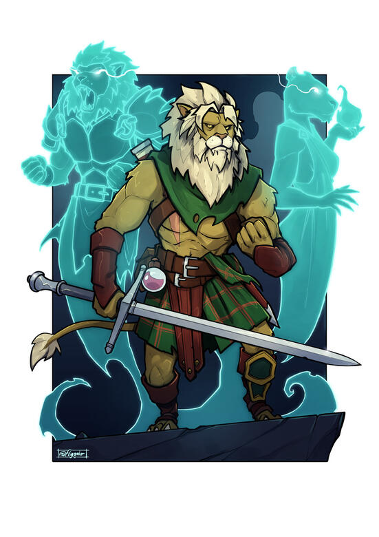 Ceseret, Leonin Barbarian (Ancestral Guardian)