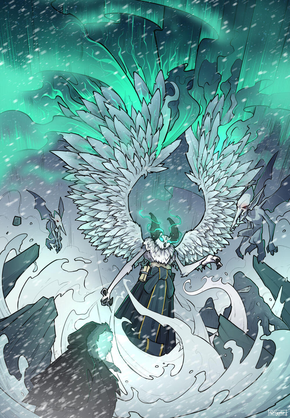 Auril from the Rime of the Frostmaiden, illustration of the 1st stage of the encounter